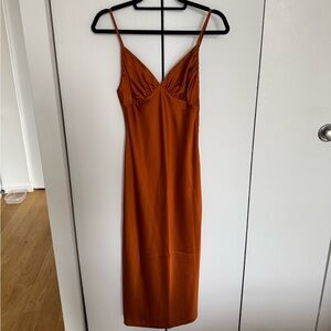 Abercrombie & Fitch Orange Midi Dress